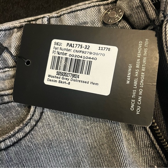 Gray Denim Mini Skirt - Picture 4 of 5